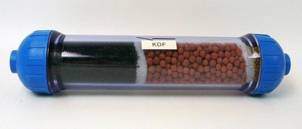 2 Clear Refillable Catalytic Carbon Mineral KDF 55 Inline Filter RO system