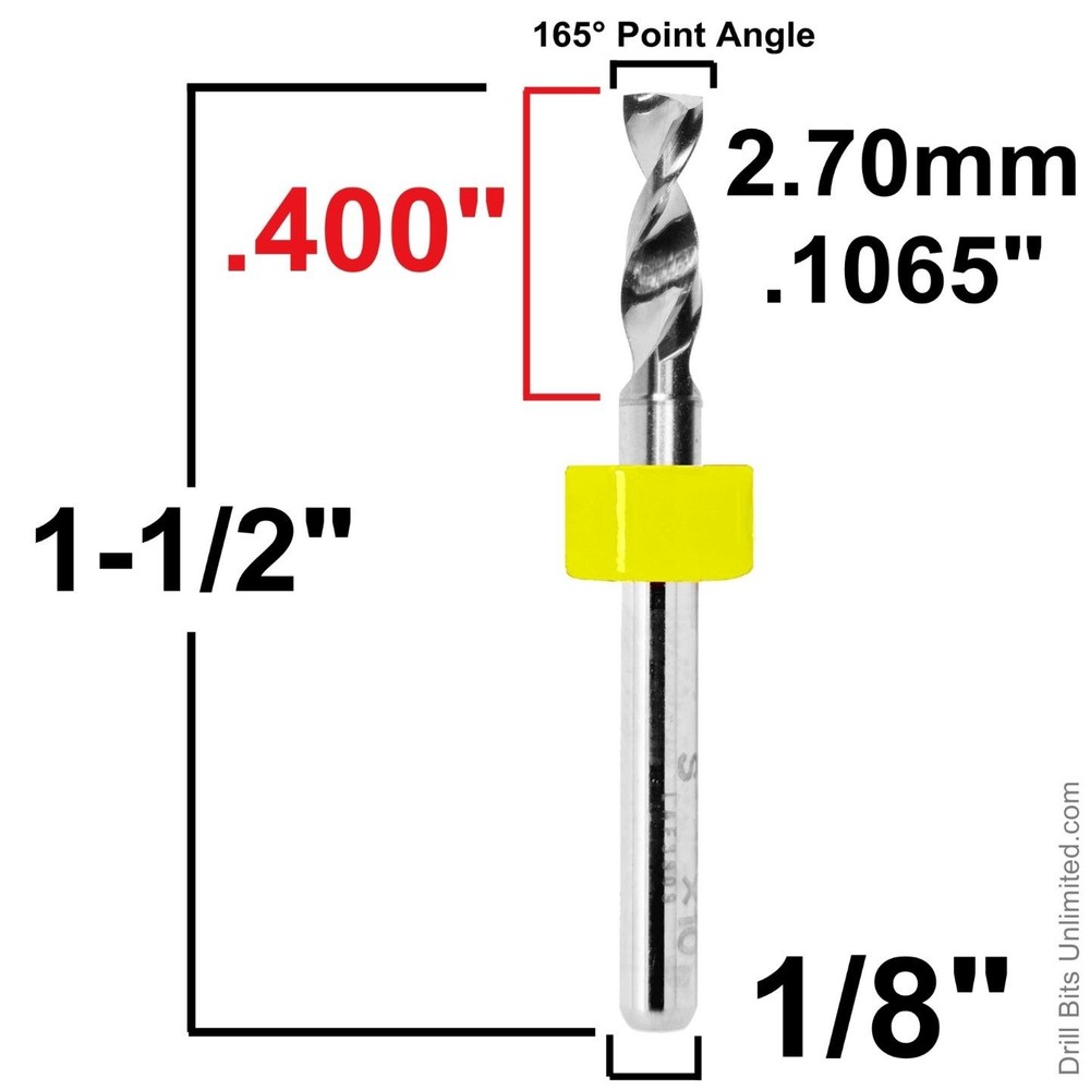 2.70mm Solid Carbide Drill Bit – 5 Pack – CNC – Factory Resharpened