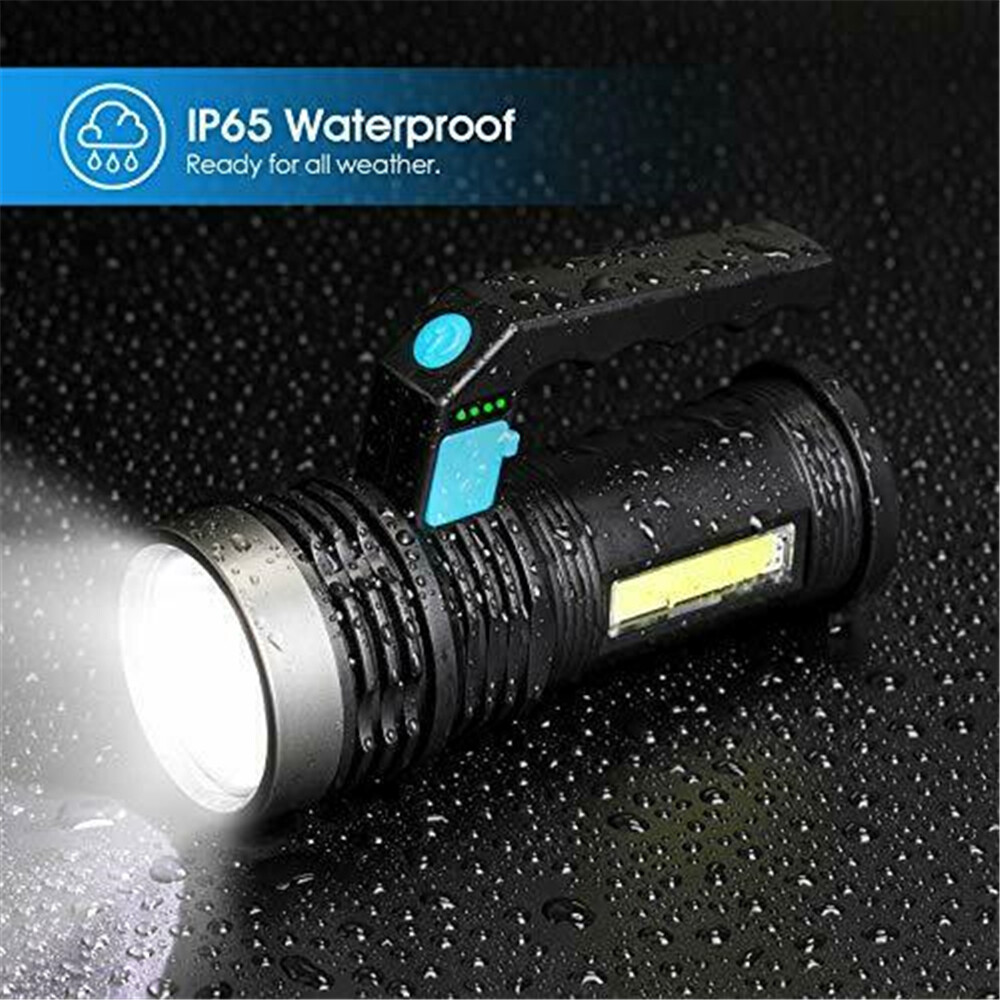 Ultra-Bright 120k lm LED Flashlight - USB Rechargeable, Ideal for Camping & Work