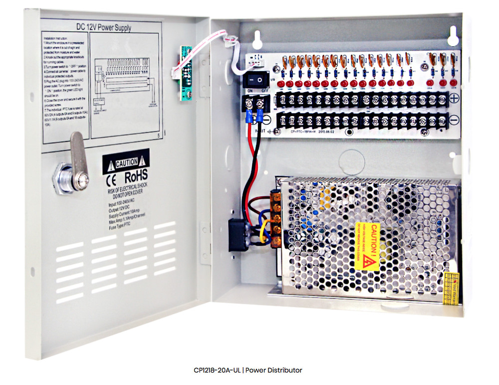 18Ch 12V 20Amp UL DC Distribute Power Box  Security Surveillance System