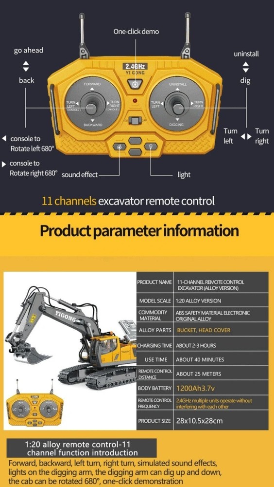 Remote Control Earth Moving Excavator