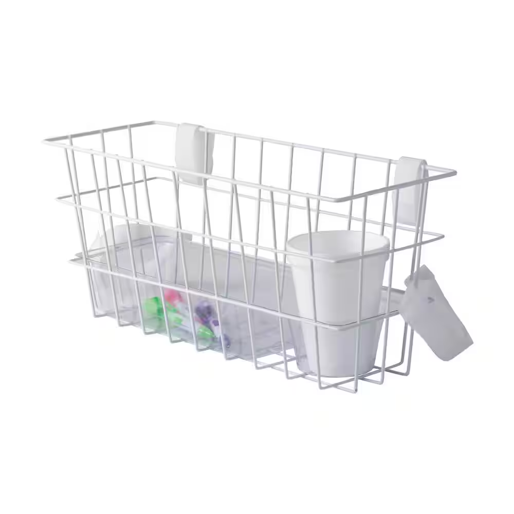 Walker Basket with Tray and Cup Holder White