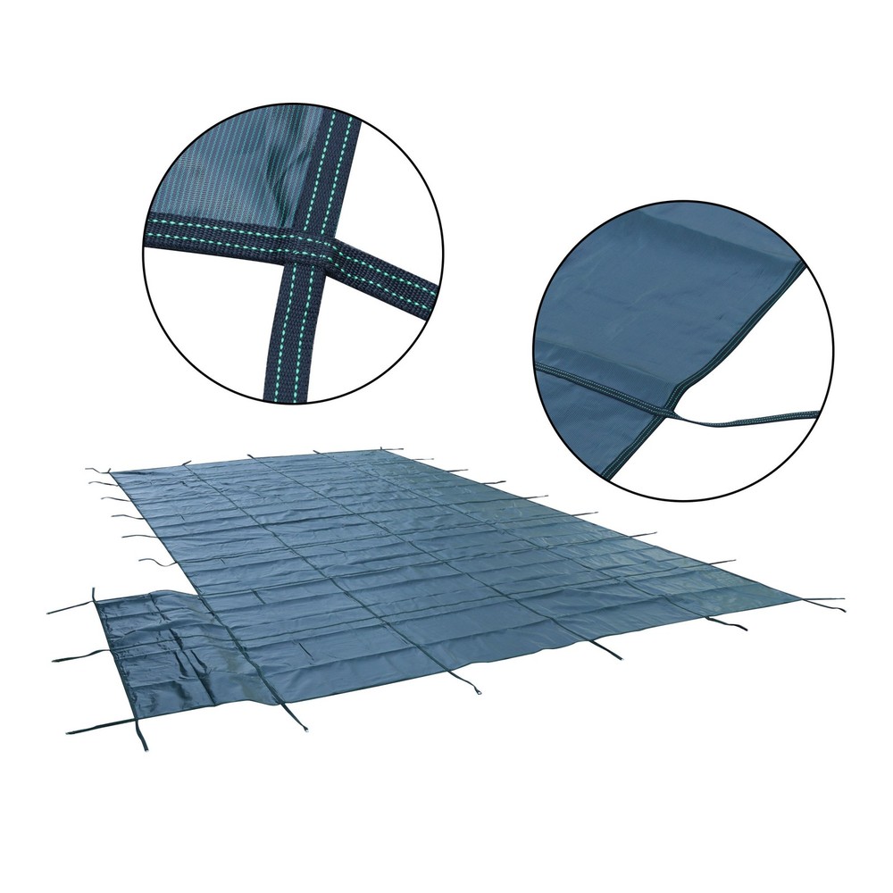 Pool Safety Cover For 20x40ft Rectangular with 4x8ft Center End Step Green Mesh