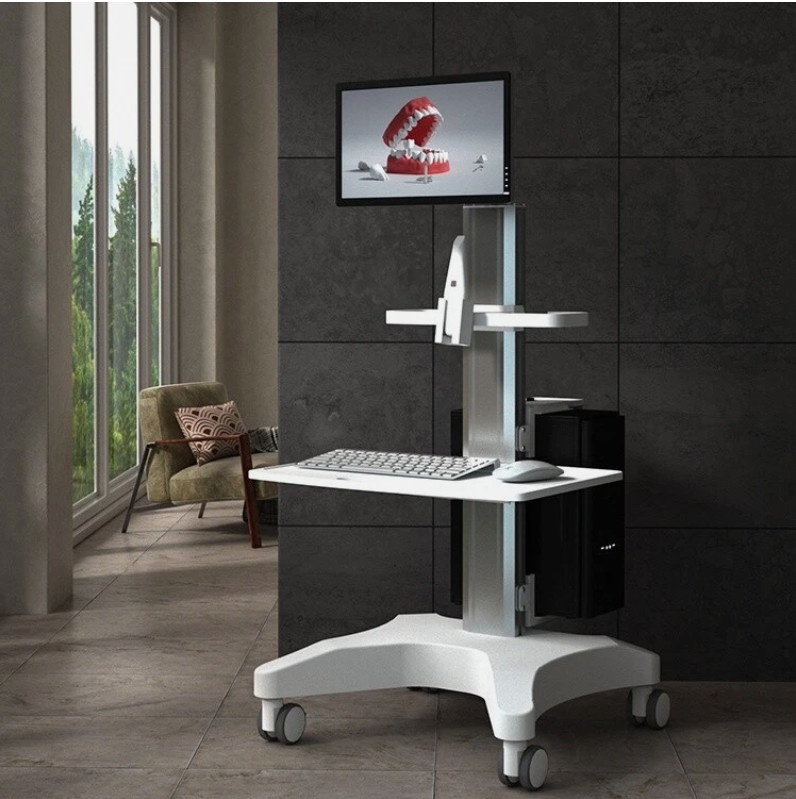 110V Medical Dental Lab Trolley Cart Intraoral Scanner Mobile Cart Clinic