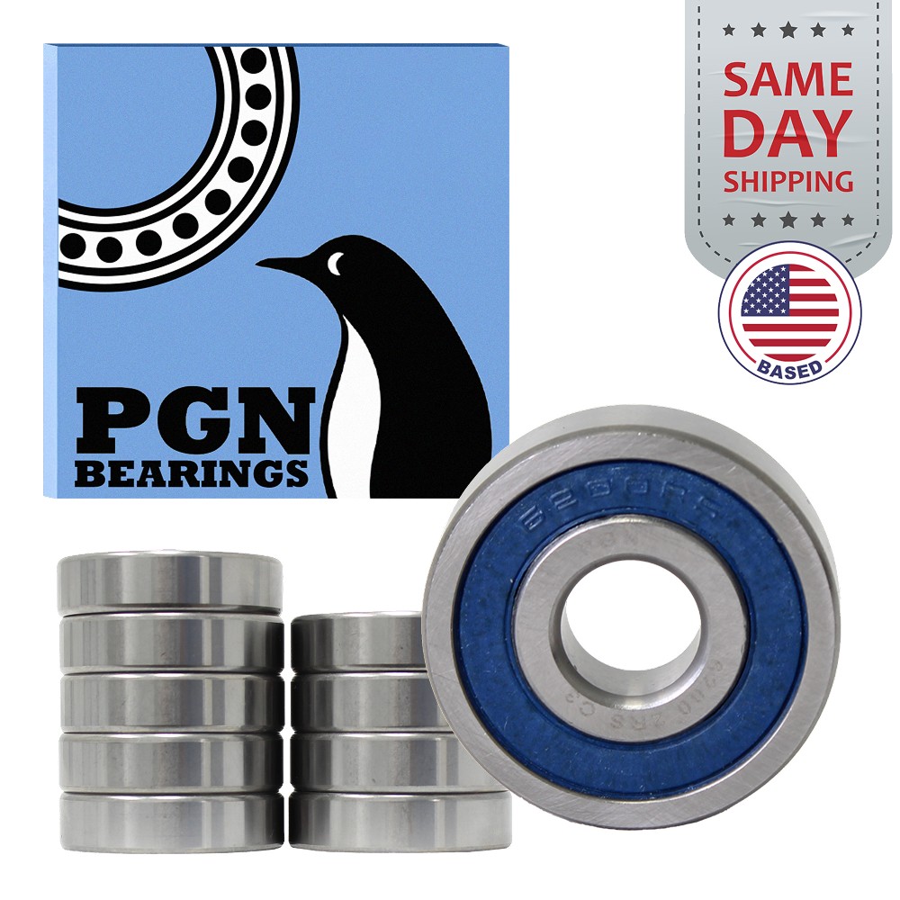 (10) 6200-2RS Premium Rubber Seal Ball Bearing C3 EMQ, 10x30x9, 6200 2RS 6200rs