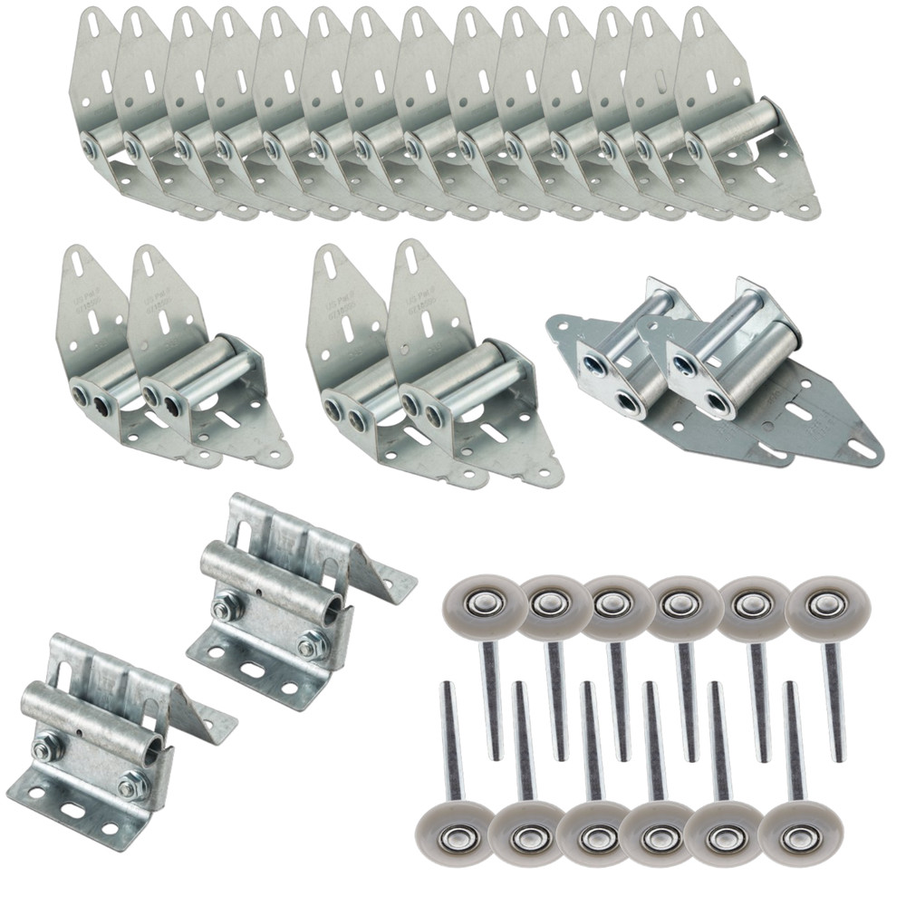 Garage Door QuietFlex Hinge Hardware Kit - Quiet Operation (16' Wx8' H)