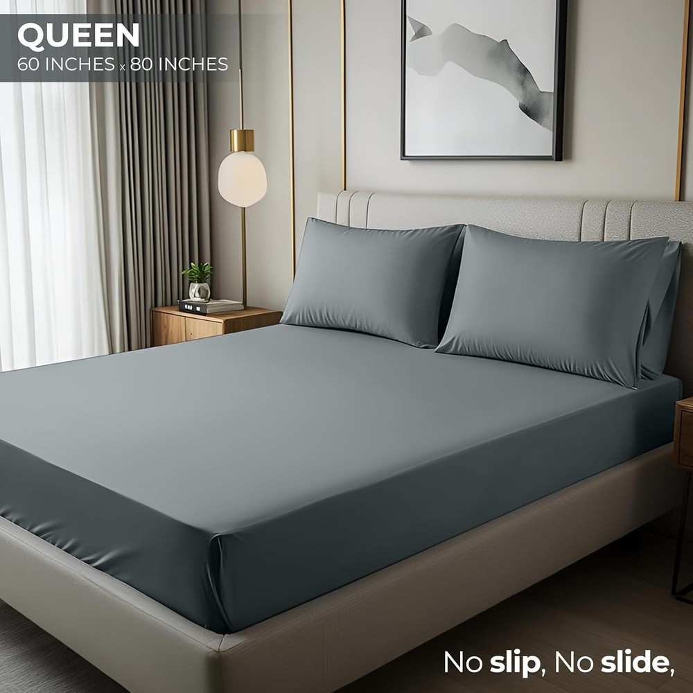 Soft Microfiber Comfort Deep Pocket Hotel Queen Bed Sheet - 1 Fitted Sheet Only