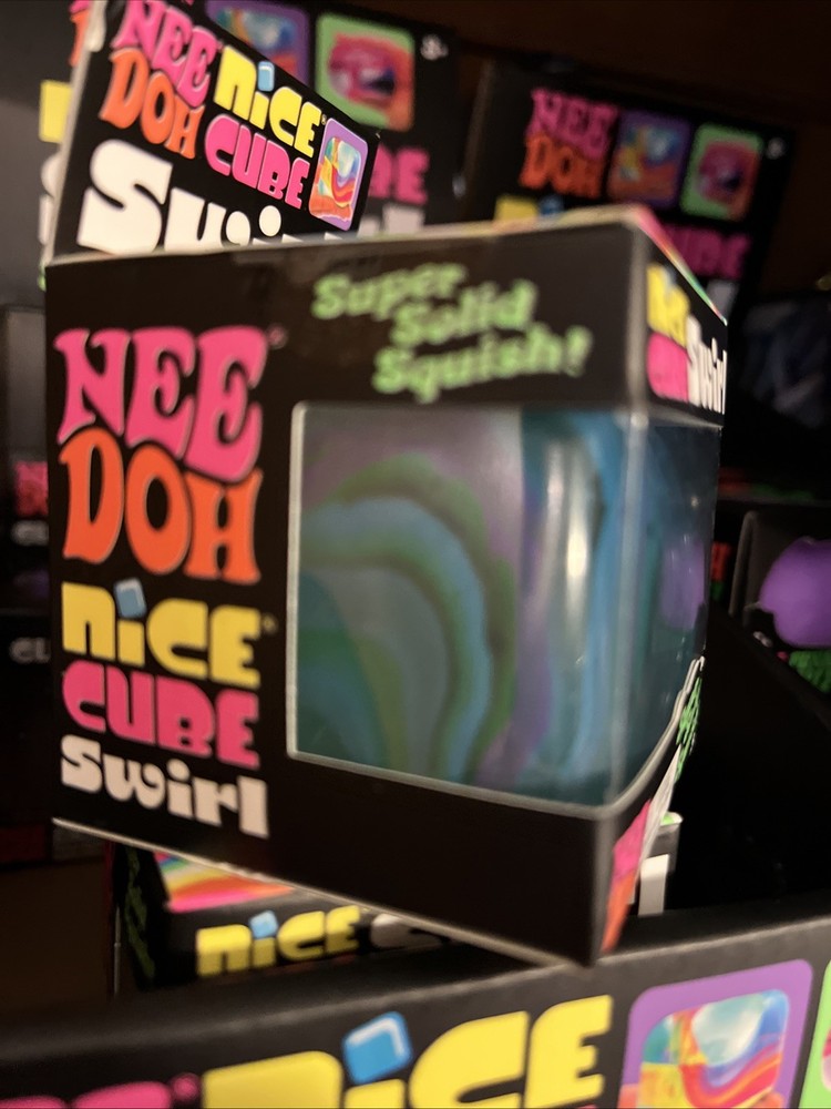 BLUE GREEN Schylling NeeDoh Nice Cube Swirl. Super Solid Squish AUTHENTIC