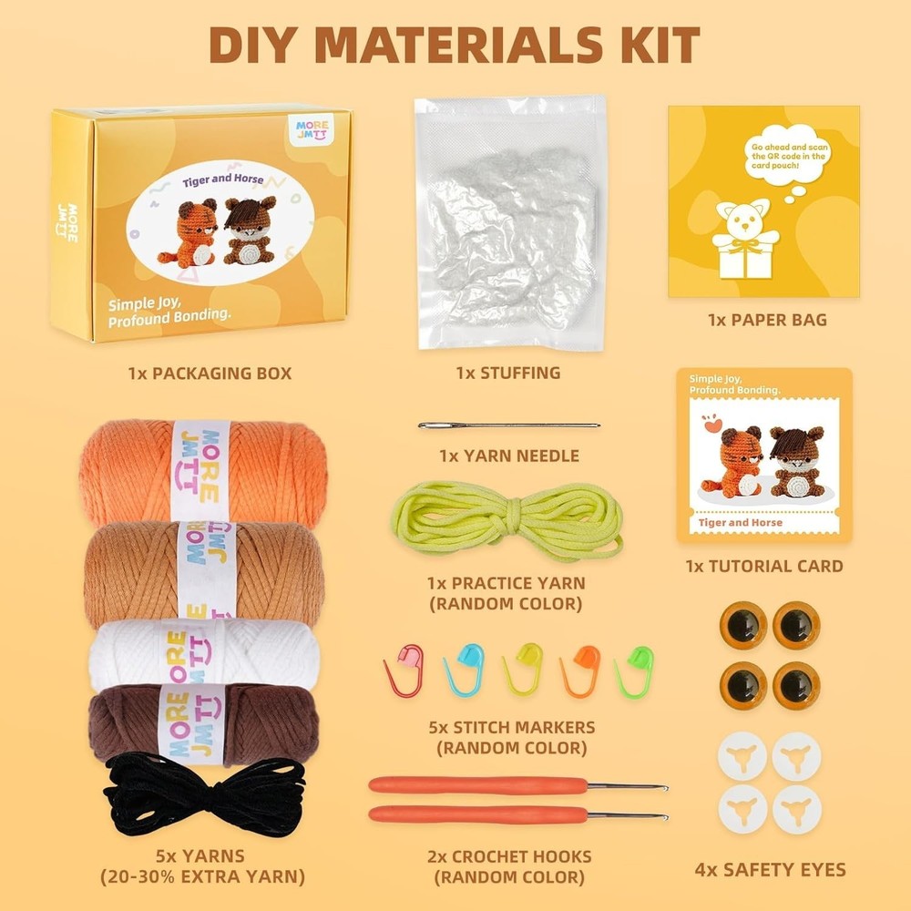 MOREJMTT Crochet Kit for Beginners, Learn to Crochet, Include Easy Knitting Soft