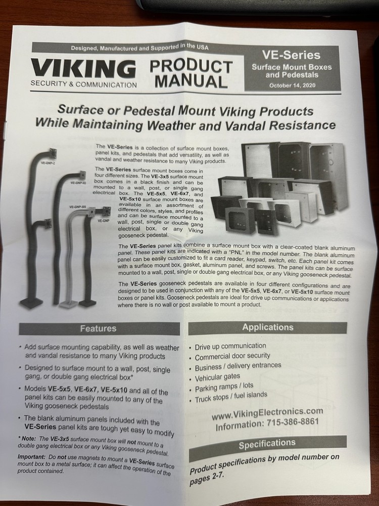 Viking electronics VE-5X10 Viking Surface Mount Box