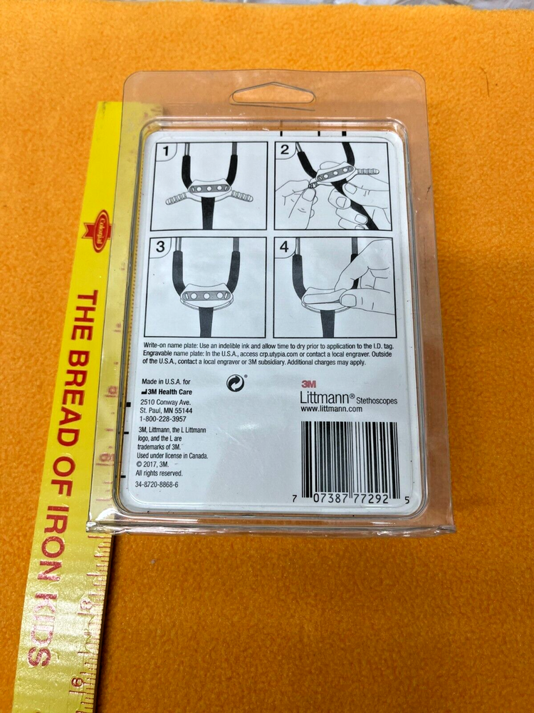 3M Littmann Stethoscope Identification Tag Black Engravable/Write-on Name Plate