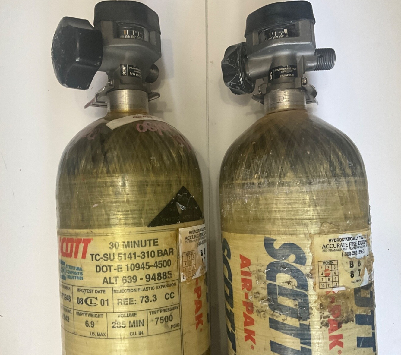 Scott 4500PSI 30MIN Tank Mfr 2000-05 CGA347 Valve 2 tank with this auction