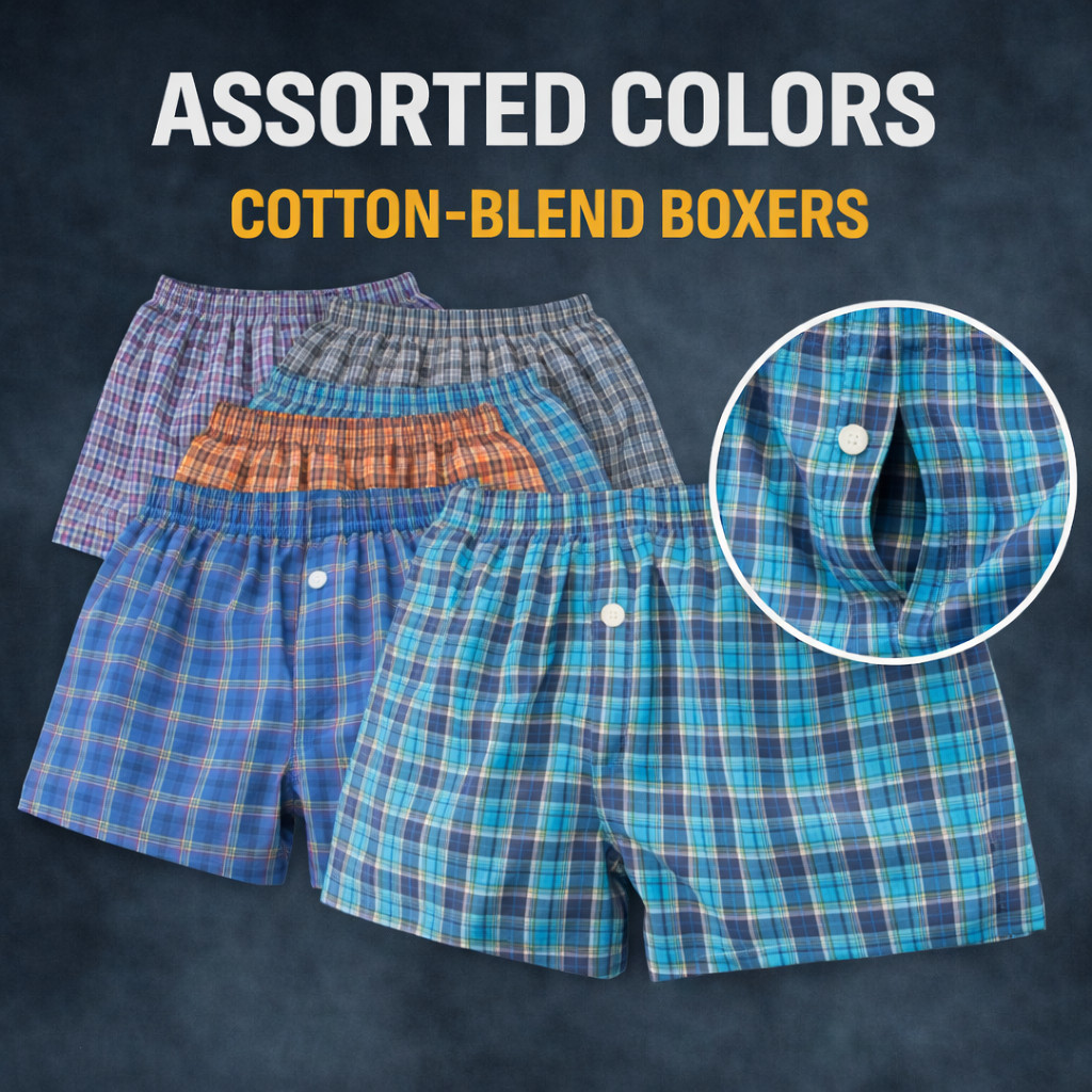 Men’s Cotton-Blend Boxer Shorts Value 10 Pack | Soft Breathable Comfy Loose Fit