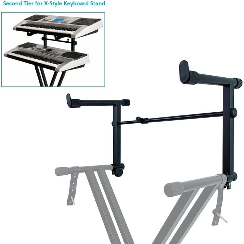 2 Tier Adjustable Keyboard Stand Extension Black