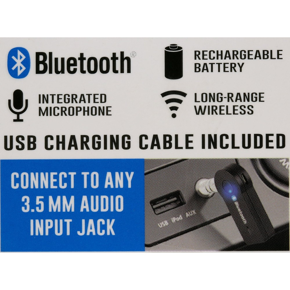 iWorld Bluetooth Audio Car Kit, Stream Music & Calls Hands-Free, Easy Pairing