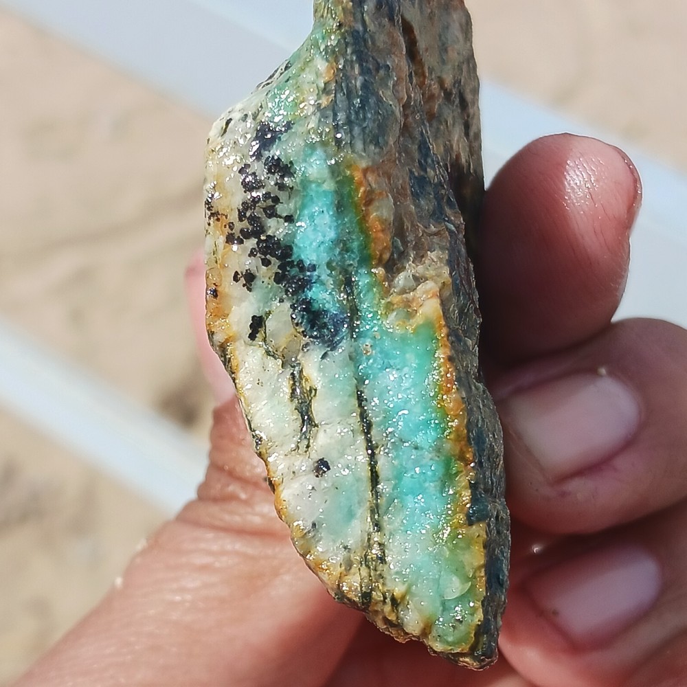 Red KEEP Mine Chrysocolla Rough Specimen Quartz Dendrites Unique