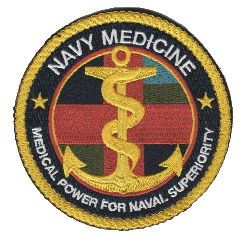 4" NAVY MEDICAL CORPS MEDICAL POWER HOOK & LOOP EMBROIDERED PATCH