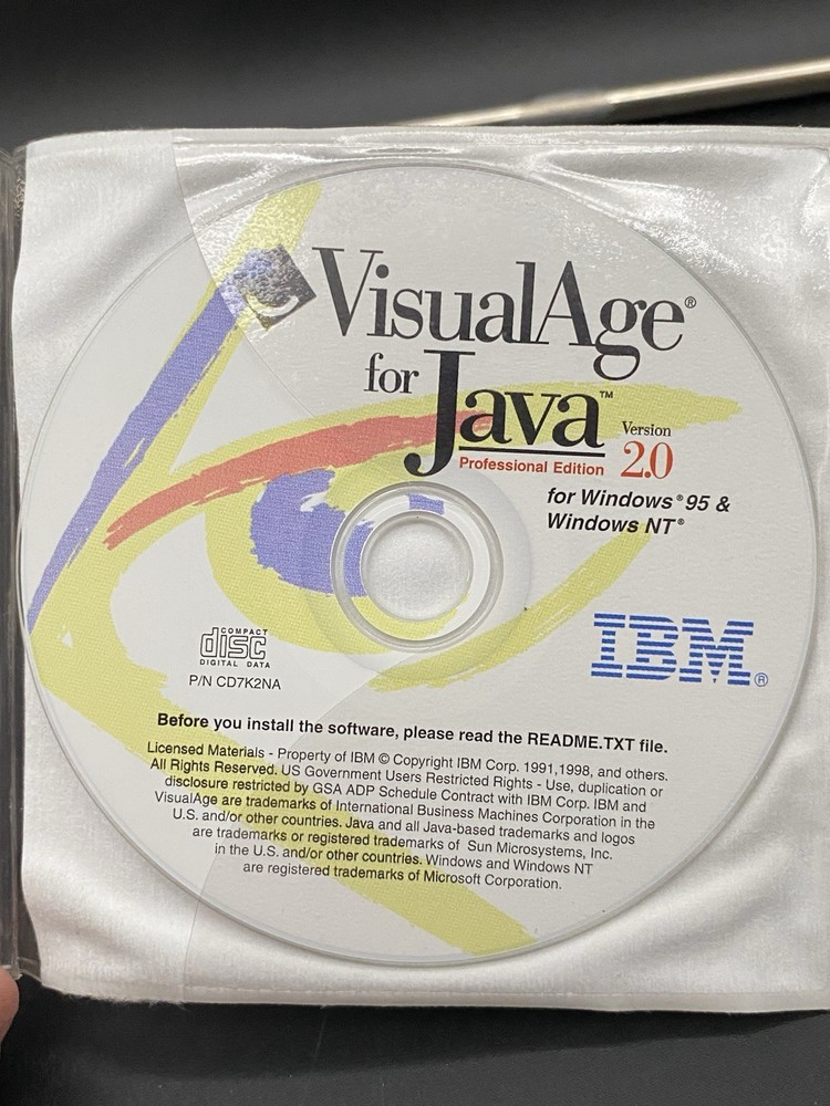Visual Age for Java Enterprise Edition v2.0 IBM 2 CD Rom for 1998