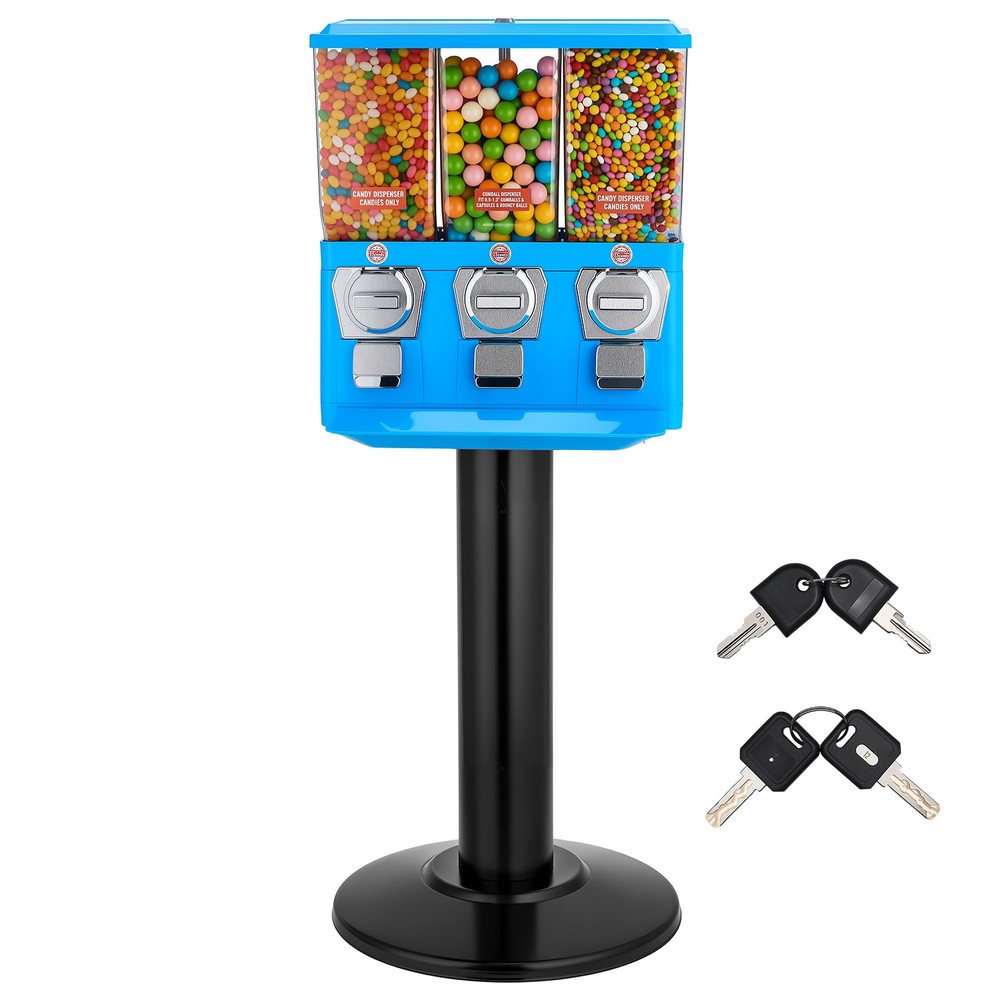 VEVOR Candy Vending Machine Triple Compartment Candy Vending Machine with Stand