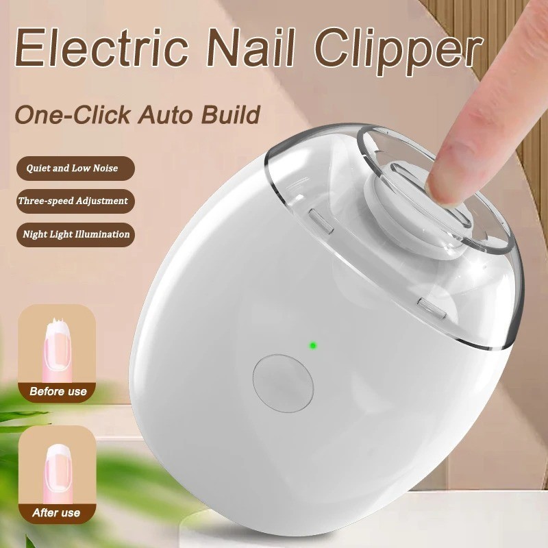 Electric Nail Grinder Automatic LED Light Trimmer Toe Cutter