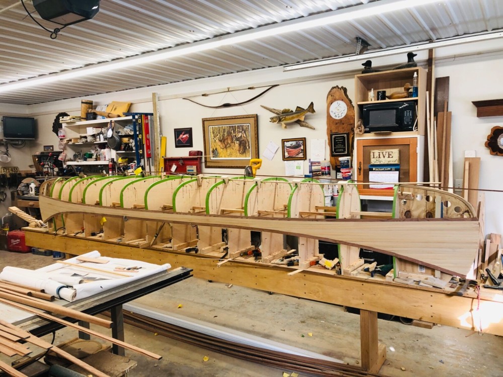 Cedar strip canoe