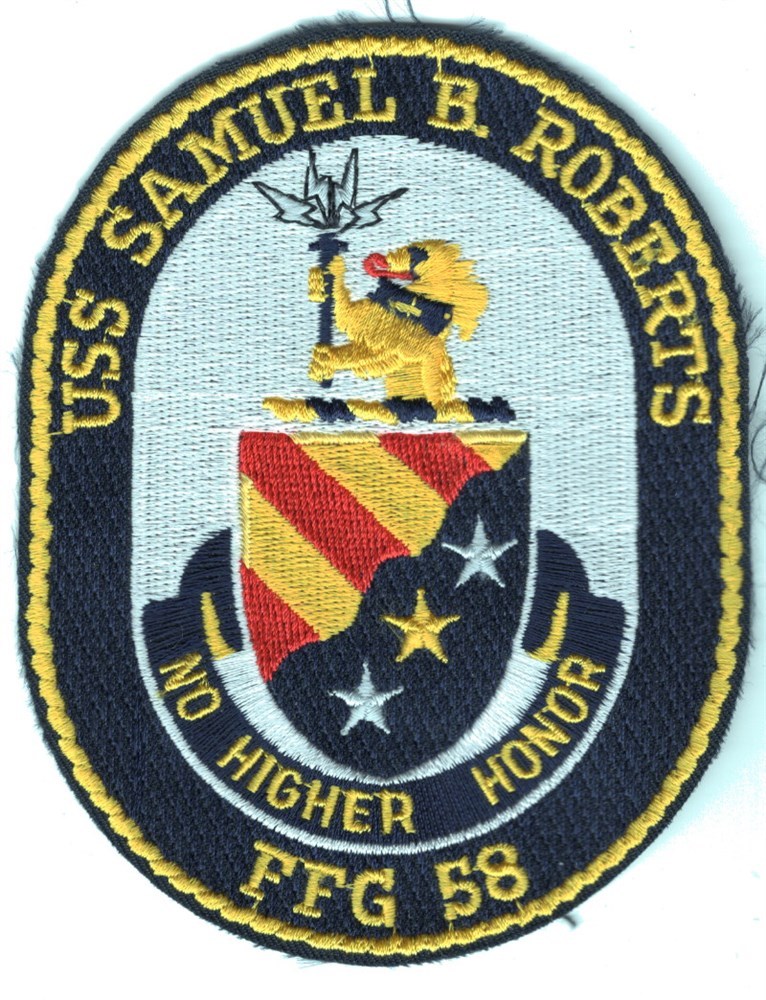 USN Navy Ship Patch: USS Samuel B. Roberts FFG 58 - 3 3/4"