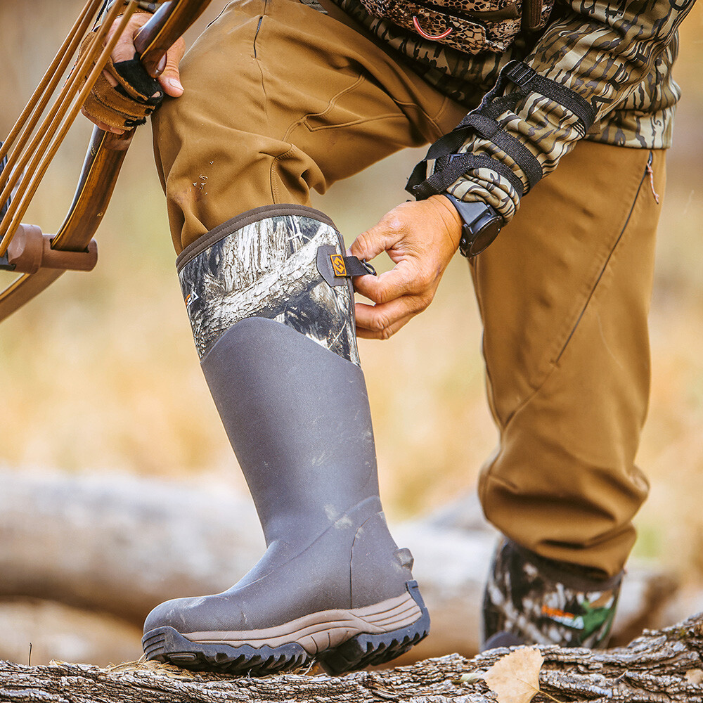 HISEA Men's Rubber Boots Neoprene Insulated Rain Boots Mud Working Hunting Boots