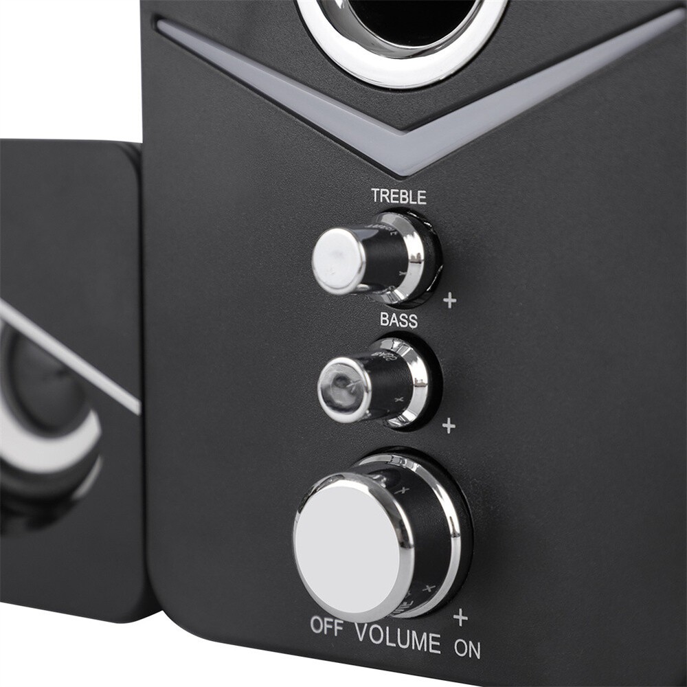 USB Computer Speakers System Stereo Bass Subwoofer LED for Desktop Laptop PC