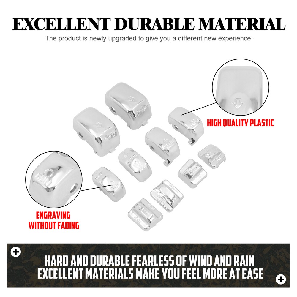 10x Replacement Switch Button Chrome Cap For Harley Touring Softail Dyna 96-2013