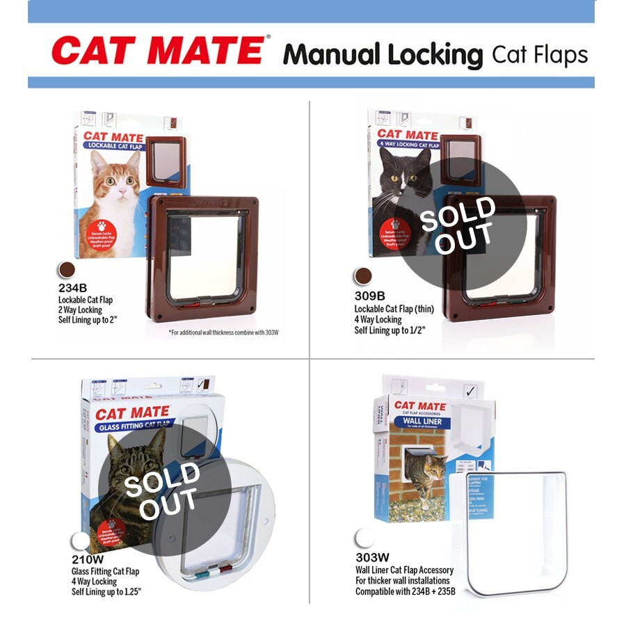 Cat Mate Locking Cat Flap Door – 2-Way Locking