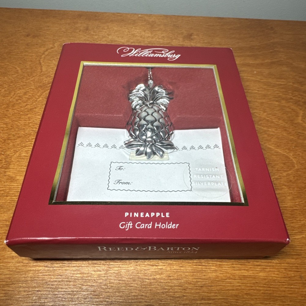 Reed & Barton Williamsburg Silverplate Pineapple Gift Card Holder Ornament