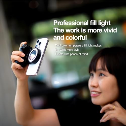 Magnetic Selfie Ring Light Phone Camera Grip Handle with Wireless Bluetooth