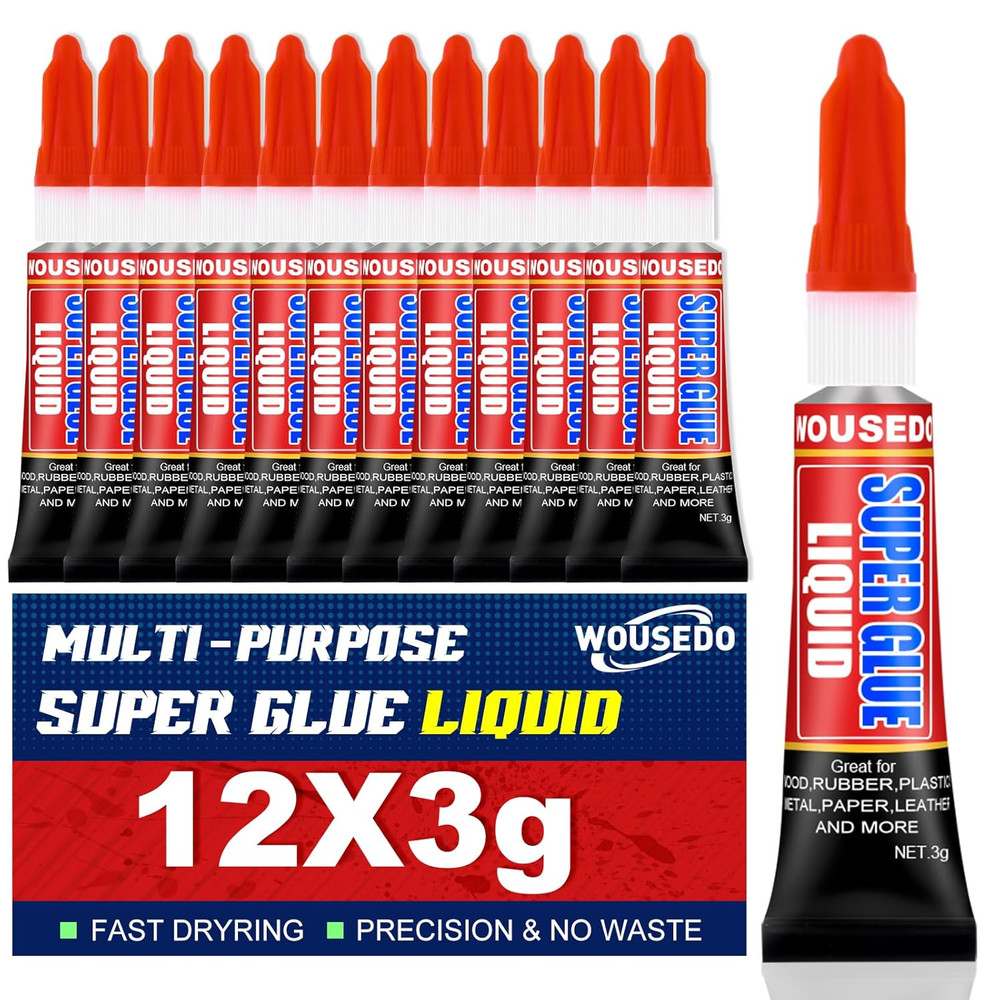 Super Glue Liquid Clear Strong Adhesive 12 X 3g