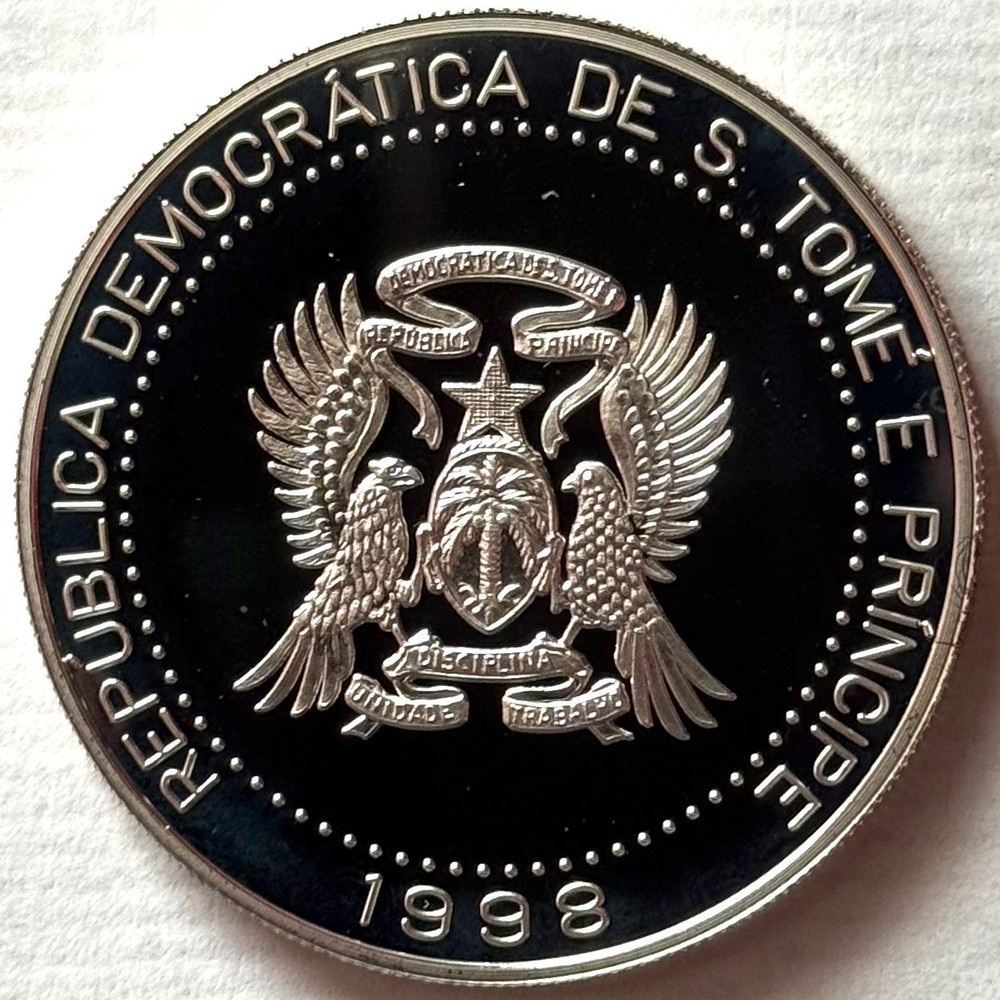 St Thomas & Prince 2000 DOBRAS 1998 SILVER 925 PROOF Third Christian Millennium