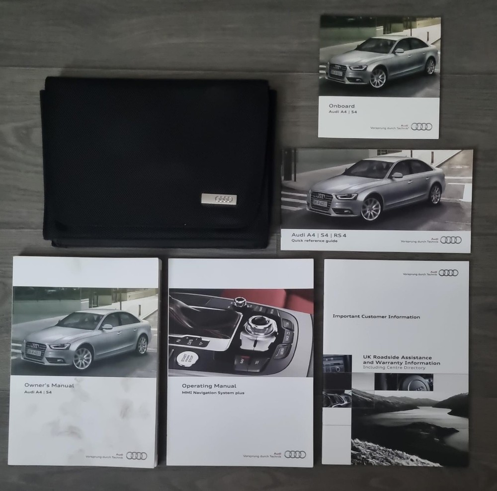 AUDI A4 OWNERS MANUAL + WALLET 2012 PRINT REFD8
