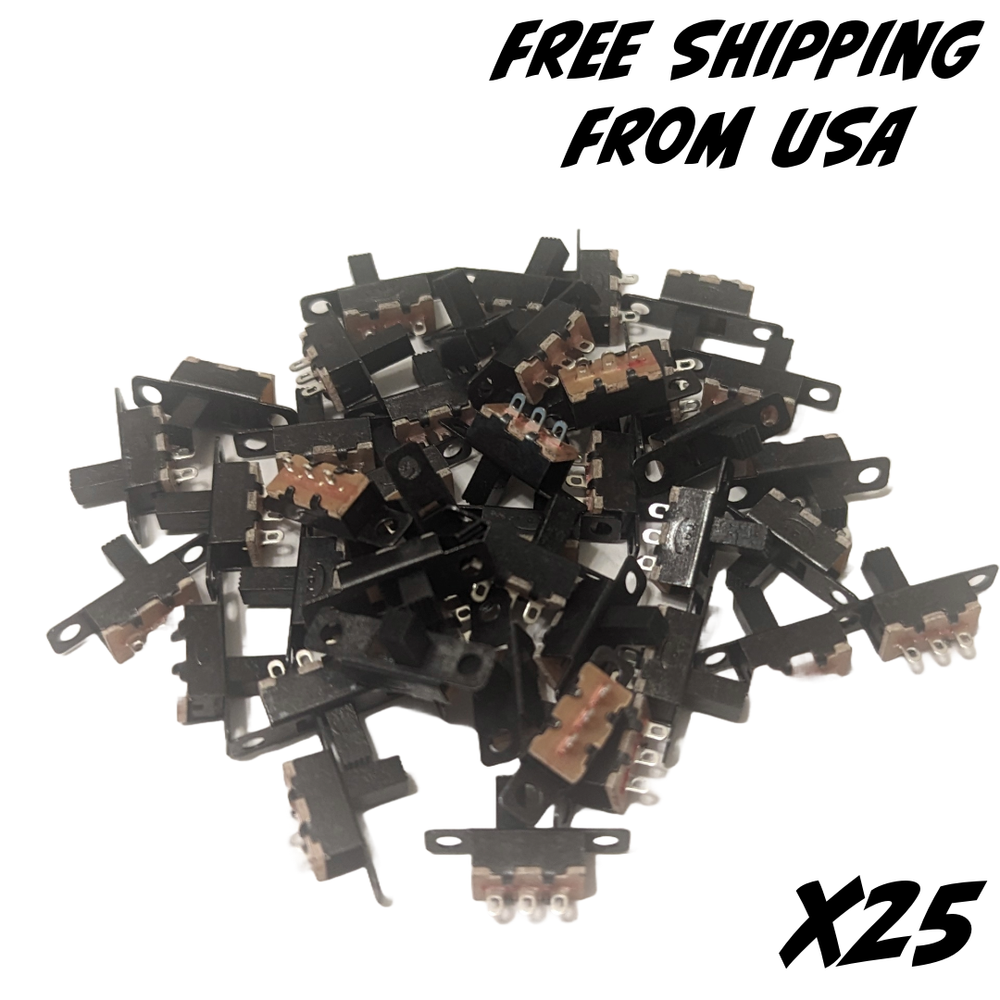 25x 2 Position SPDT Panel Mount Micro Slide Switch Latching Toggle Switch - NEW
