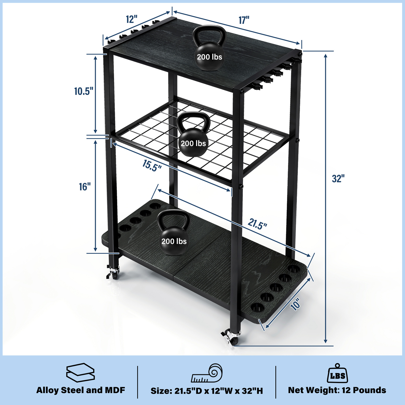 TC-HOMENY 10 Rod Fishing Rod Holder Rack Fishing Gear Equipment Tackle Organizer