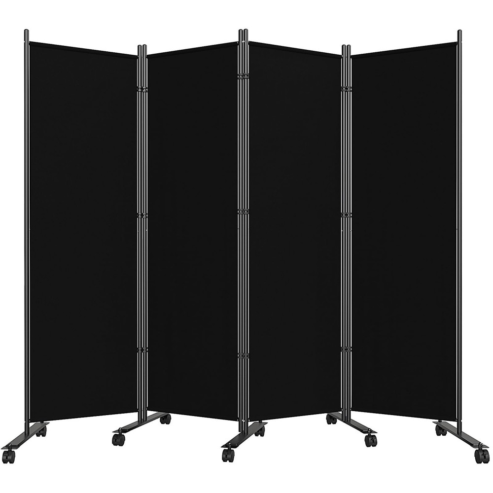 Room Divider 6FT Folding Privacy Screens with Lockable Wheels, 4 Panel Room P...
