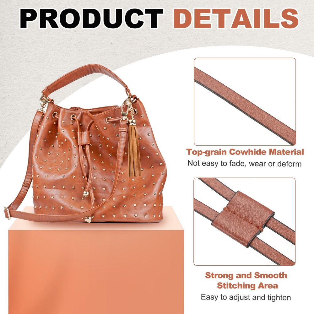 PU Leather Drawstring, 37.8 Inch Pull String Purse Strap Replacement, Pink