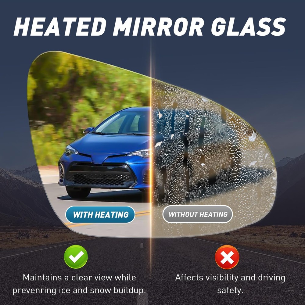 Left Driver Side Mirror Compatible With Toyota Corolla L-Driver Side, White