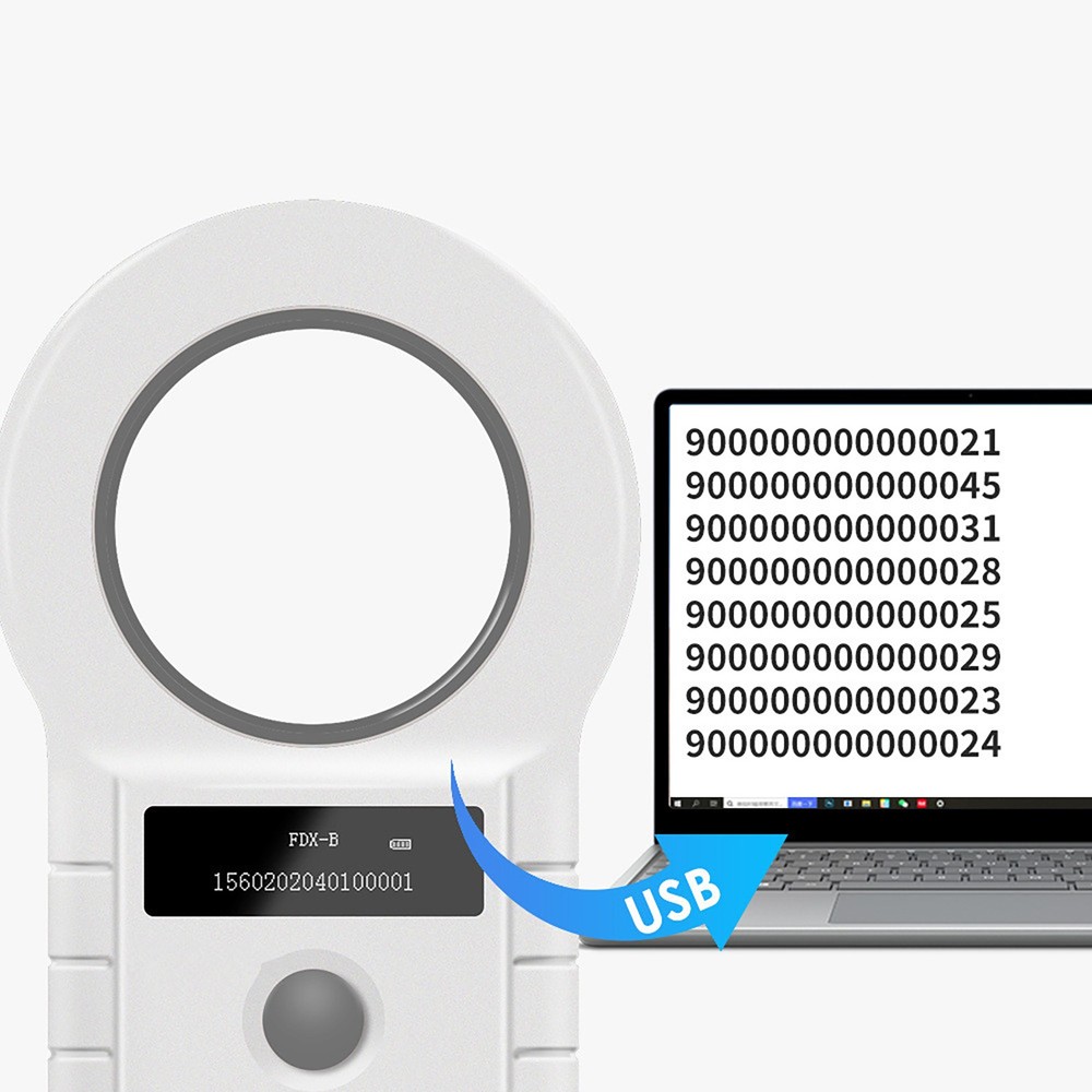 OLED Display FDX-B EMID Animal Microchip Identification Dog Cat Tag ID Reader