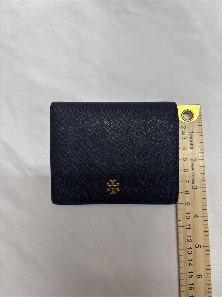 Tory Burch Navy Leather Emerson Mini Wallet