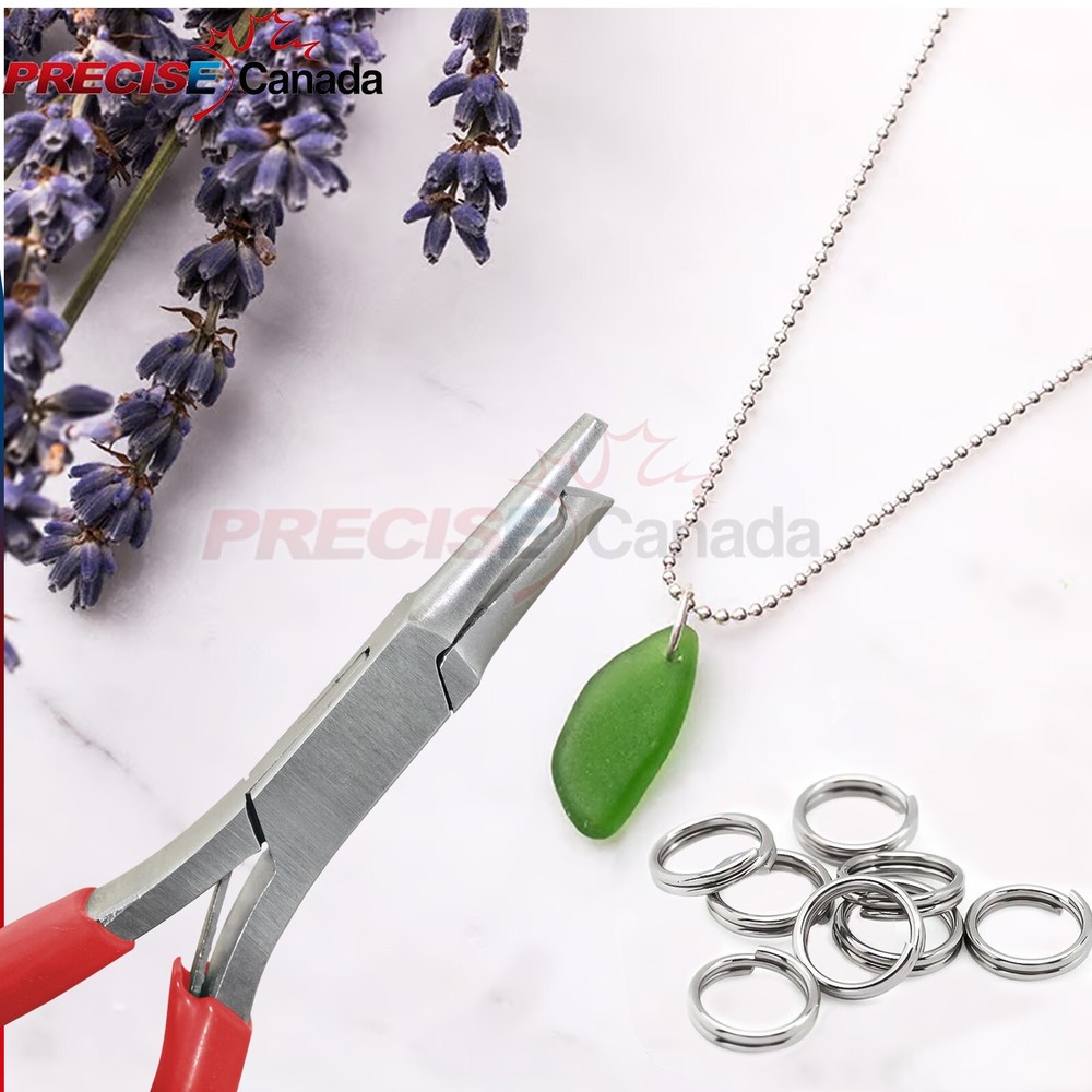 2 Pcs Mini Split Ring Pliers 5" Sharp Point Wire Wrapping Beading Red & Green