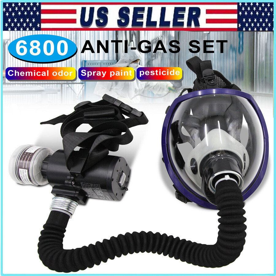 PAPR Respirator System: Powered Air Purifying Respirator Full Face Gas Mask