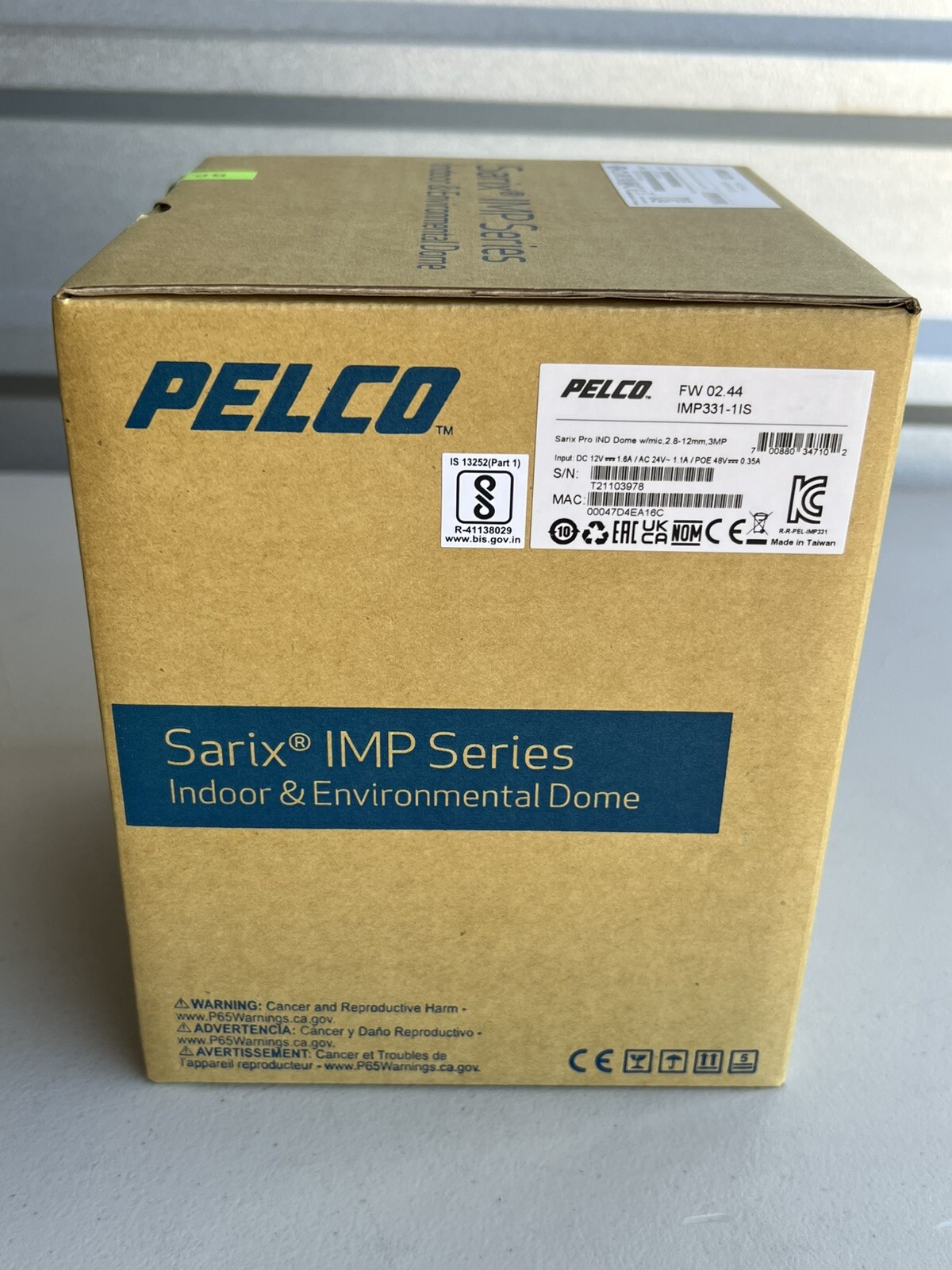 New Pelco IMP331-1IS SARIX IMP 3 Megapixel Network Camera Dome