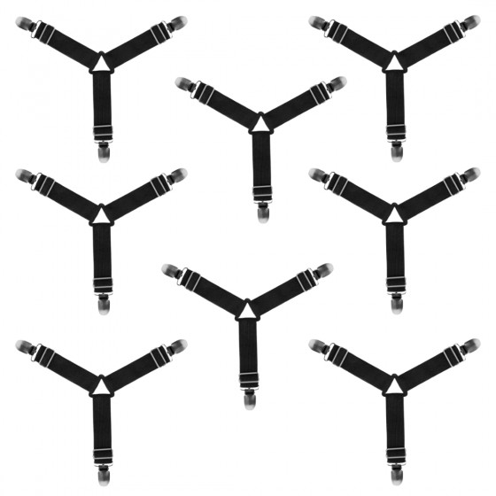 8 Pack Bed Sheet Clips with Strong Grip - Durable Triangle Design Fasteners