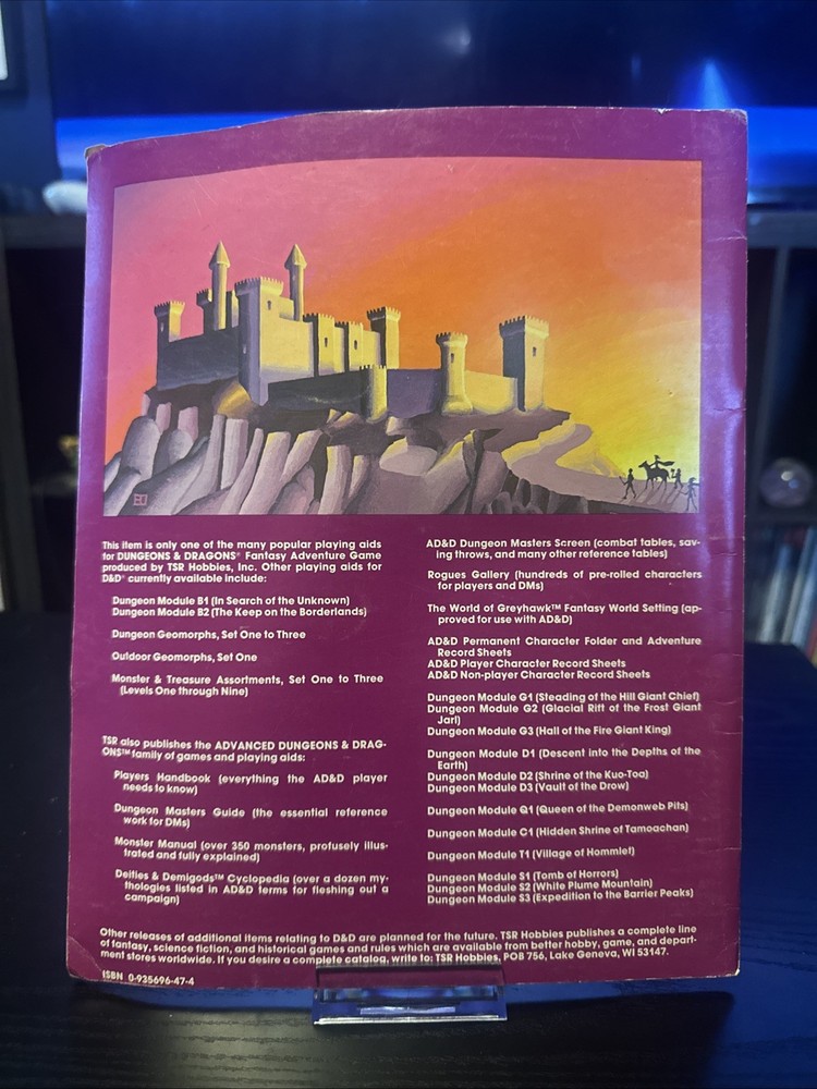 D&D Dungeon Module B2 The Keep On The Borderlands 9034 Copyright 1981