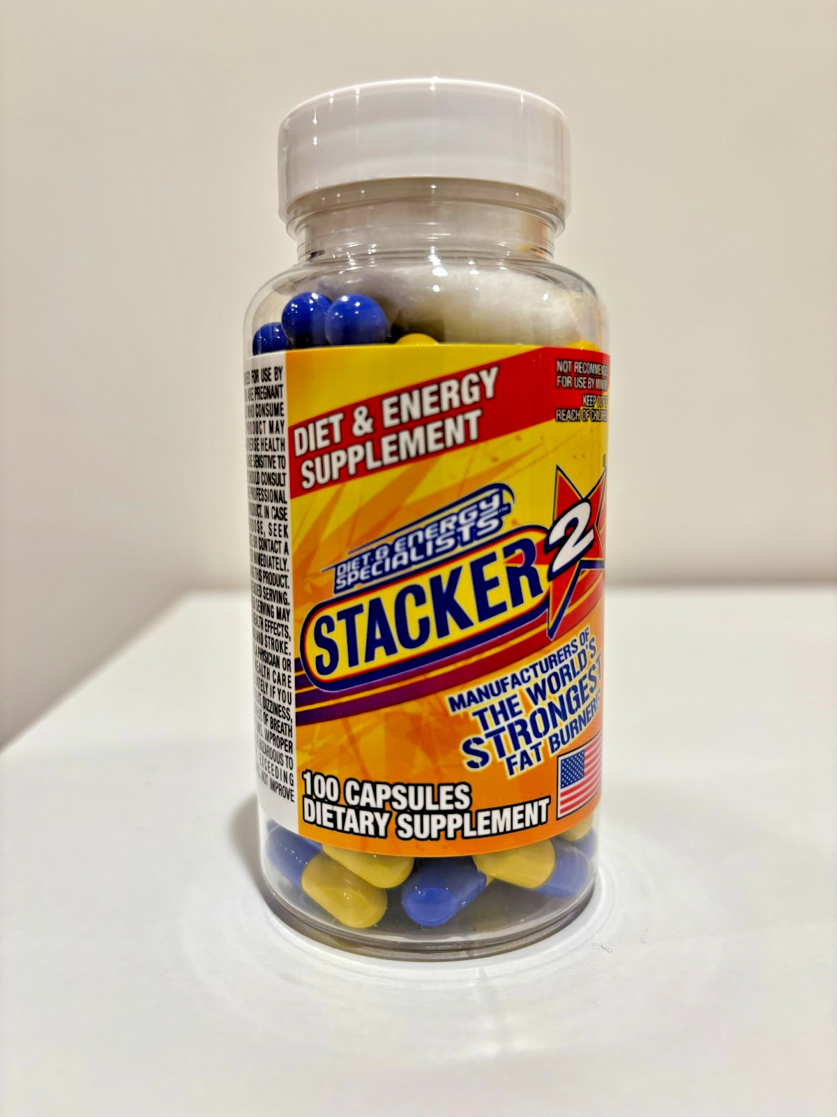 Stacker Two Dietary Supplement "Fat Burner Weight Loss" Capsules 100 Count