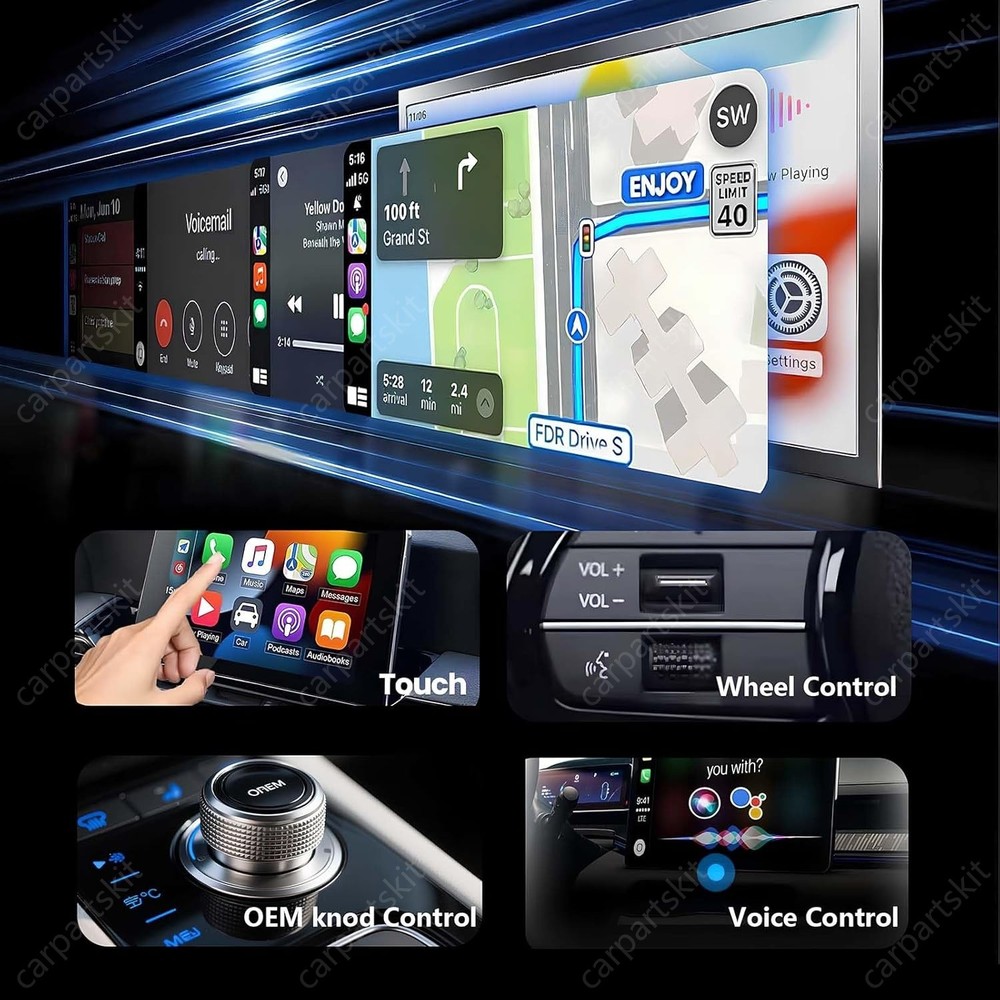 4-in-1 Wireless CarPlay Android Auto Adapter - Screen Mirror Link AirPlay