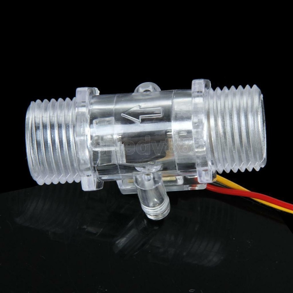 G1/2" Copper Water Flow Hall Sensor Switch Flow Meter Flowmeter Counter D